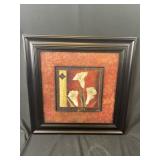 White Lily on Red 21.5x21.5