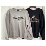 2 wake forest size large and Medium sweaters