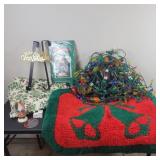 Christmas Lights, Tablecloth, Throw Rug, Wreath