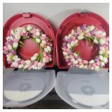 2 Tulip Wreaths (approx 19")  in Plastic Wreath
