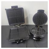 2 Waffle Irons, Black and Decker Waffle, Oster