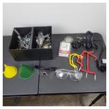 Box Lot with Peg board holders, Wall plates,