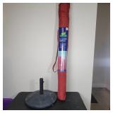 9ft Market Umbrella with Red Canopy and Metal