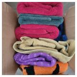 Box Lot Towels and Halloween Rug