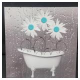 Bathtub and Flowers Canvas Print (12"x12")