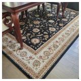 185"x92" Area Rug, Black, Gold, Cream, With
