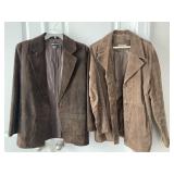 2 leather coats xL and size 12