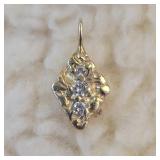 Yellow Gold Color and Clear Stone Pendant