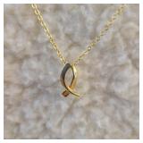 Icthus Fish Pendant on 17" Chain - Not Marked