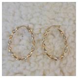 Gold Hoop Earrings Marked 750 (18kt equivalent)