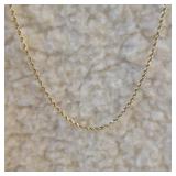 22" YG Rope Chain Necklace 0.11oz