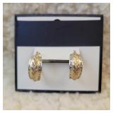 10kt Gold and Diamond Hoop Earrings