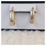 .925 Plated Silver Hoop Earrings