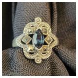 .925 Silver Ring with Sapphire sz 6 - 0.12oz