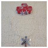 Snowflake Earring and Choker Style Necklace