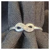 .925 Silver Ring "Infinity"  with clear stones