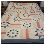 Full Size Red, white and Blue Quilt Spread