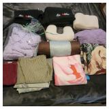 Group of Linens - Throw blankets, Purple Afghan,