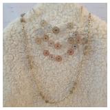 2 Fashion Necklace, 2 toned 3 strand 20"