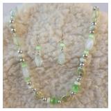 Green Bead and Matching earring set