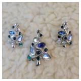 Christmas Tree Pendant and Matching Earrings