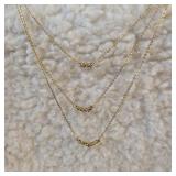 3 Strand Sterling Silver (Plated) Necklace 16"