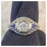 Per Appraisal 17kt White Gold Diamond & Synthetic
