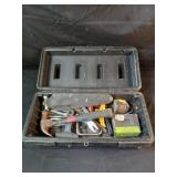 Black Plastic Tool Box with Tools