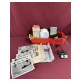 Box lot of misc items including HVAC Gauge,