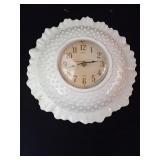 Homco Hobnail Plastic White Wall Clock