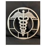 Large Metal Medical Symbol Caduceus wall sign