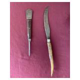 Antique Bone handle knife Leather working tool