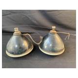 Old vintage headlights 1 damaged