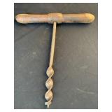 Early Primitive Antique T Handle Wood Barn Beam