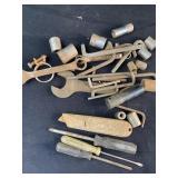 Box lot of Allen wrenches screwdrivers and more!