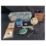 Box Lot of Miscellaneous Decor, Ornaments, Cap