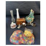 Lot of decorative items including cat door stop,