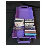 Purple Cassette Tape Case with Xmas Tapes