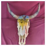 Painted Bull Skull