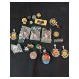 Lot of Buttons and Boy George Key Chains