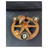 Wagon Wheel Hanging Ceiling Lamp Fixture