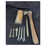 Lot of Tools, Hatchet, Pump, Sander, Wrenches