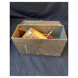 Metal Tool Box with Black and Decker Drill