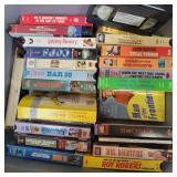 Tote of VHS Tapes- Westerns, Box Office Hit, NFL