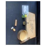 Box lot of vintage misc items including a  Hat