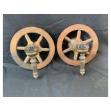 2-wagon wheel single light fixtures