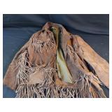 Suede Leather Jacker with Frills