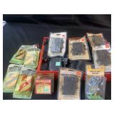 Box lot of circuit breakers, chain hooks,