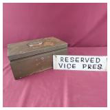 Metal Box and Reserved Vice Pres Sign
