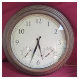 Large Wall Clock with Humidity and Temp Gauges